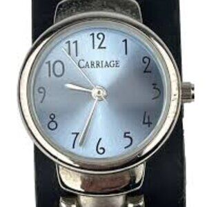 Carriage By Timex Women's Watch Silver Tone Blue Dial Bracelet Band
